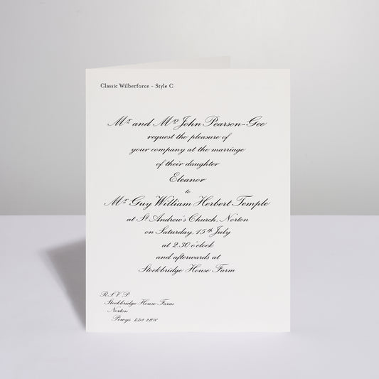 Classic Wilberforce Invitations
