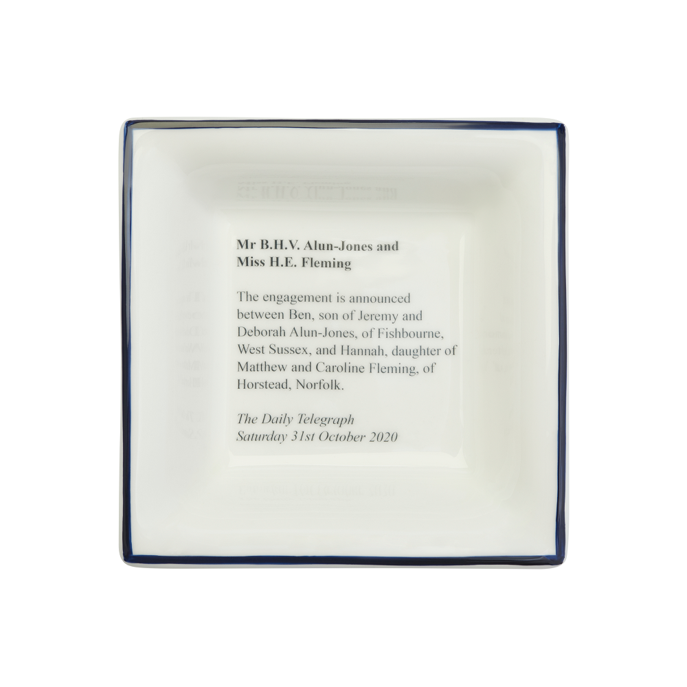 Newspaper Announcement Dish
